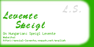 levente speigl business card